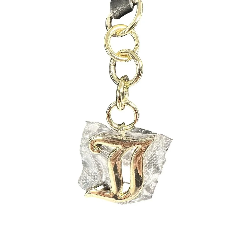 Juicy Couture Black Mesh Gothic Logo Satchel Crossbody‎ Bag Gold Tone Hardware